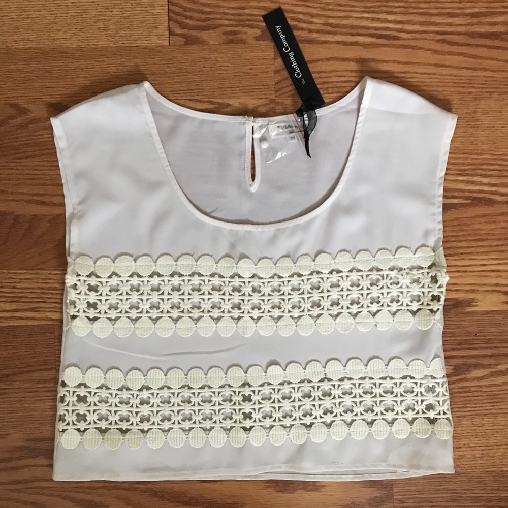 Cream Lace Crop Top